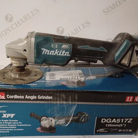 MAKITA DGA517Z ANGLE GRINDER, 18 V, BLUE, 125 MM