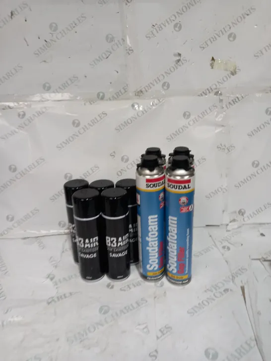 8 ASSORTED AEROSOL ITEMS TO INCLUDE B3 AIR SANITISER, SOUDAFOAM - COLLECTION ONLY 