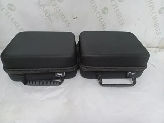 BOXED LOT OF 2 BATTERY STORAGE CASES BLACK BY FLIPO