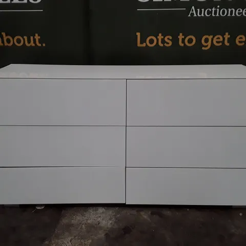 6 DRAWER CHEST OF DRAWERS - GLOSS WHITE