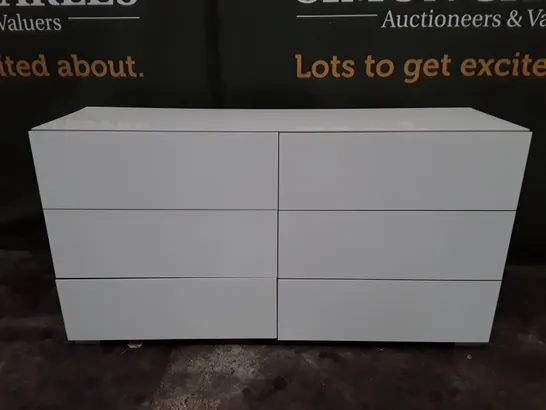 6 DRAWER CHEST OF DRAWERS - GLOSS WHITE