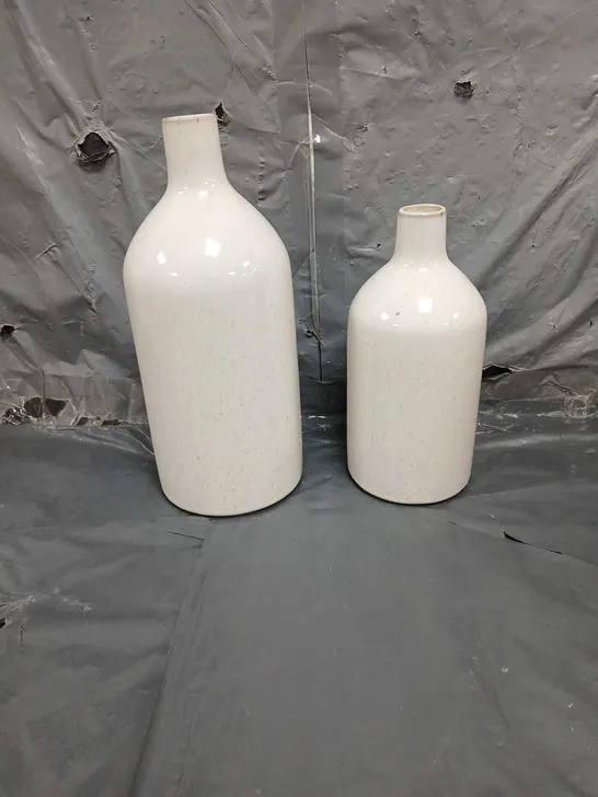 BOXED SET OF 2 OATMEAL VASES