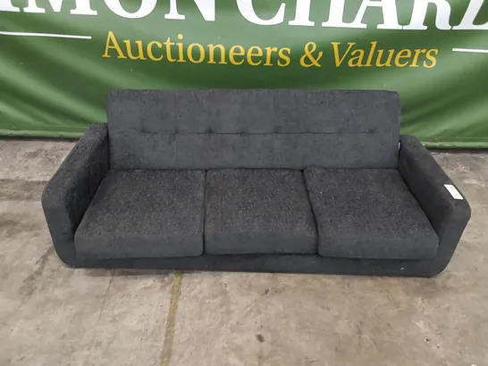 DESIGNER 3 SEATER SOFA IN CHARCOAL FABRIC