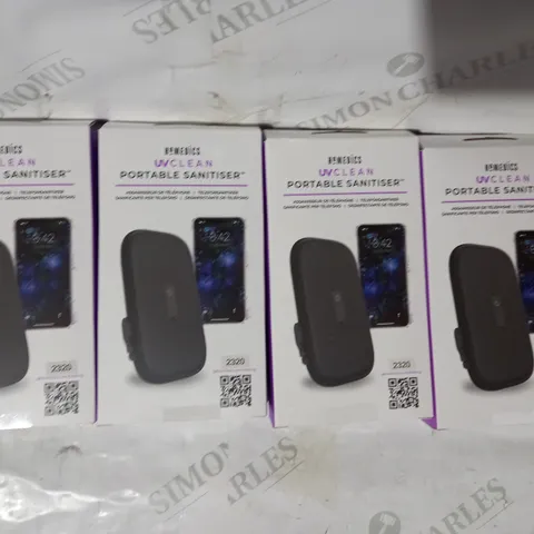 BOX OF 4 HOMEDICS UV-CLEAN PORTABLE SMARTPHONE SANITISERS