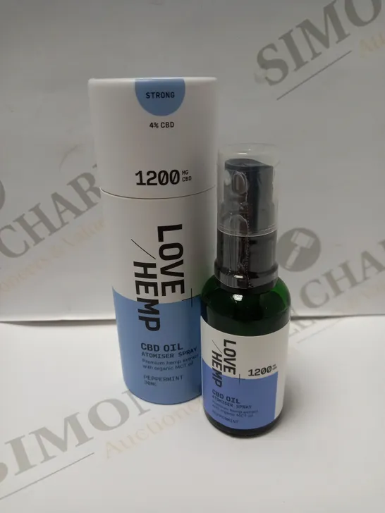 LOVE HEMP ATOMISER SPRAY 1200MG 30ML - PEPPERMINT 