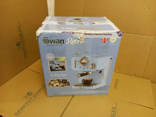 SWAN RETRO PUMP ESPRESSO COFFEE MACHINE - BLUE