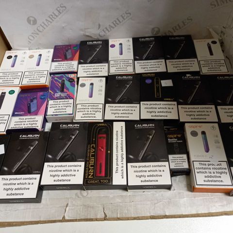 LOT OF APPROXIMATELY 20 E-CIGARATTES TO INCLUDE ASPIRE FLEXUS, CALIBURN A2 POD ETC.
