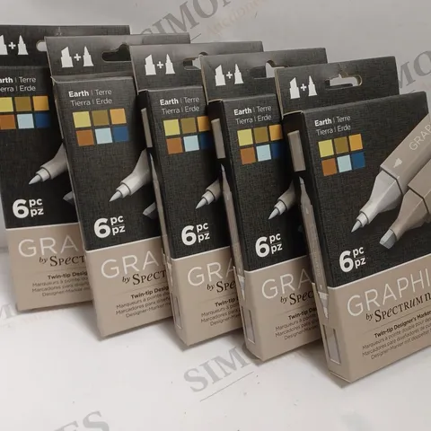 5 X BOXED SPECTRUM NOIR GRAPHIC 6PK - EARTH