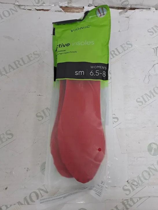 VIONIC ACTIVE INSOLES IN RED WOMENS 6.5-8