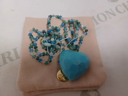 LOLA & ROSE LONDON BLUE HEART STONE NECKLACE