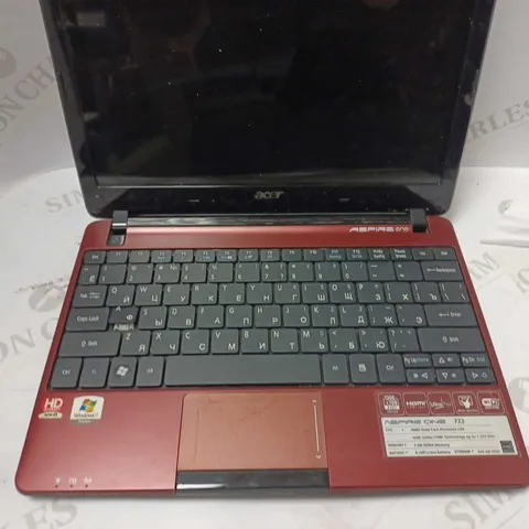 ACER ASPIRE ONE 722 LAPTOP RED