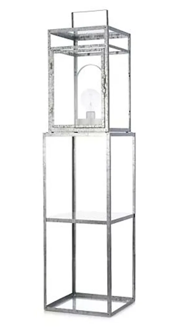 OUTLET AMANDA HOLDEN OUTDOOR GALVANISED STEEL SHELVES WITH LANTERN