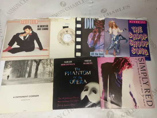 LOT OF APPROXIMATELY 20 VINYL SINGLES, TO INCLUDE THE PHANTOM OF THE OPERA, DIONNE WARWICK, CHER, ETC