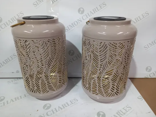 GARDEN REFLECTIONS SET OF 2 PATTERNED SOLAR LANTERNS