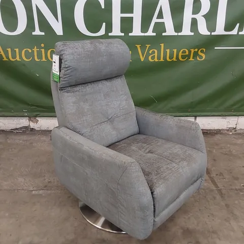 QUALITY DESIGNER ITALIAN MADE VIRGO SWIVEL RECLINER FABRIC UPHOLSTERED CHAIR 