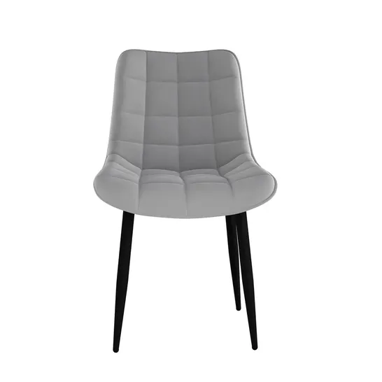 BOXED SET OF 2 NOVA VELVET DINING CHAIRS IN GREY (1 BOX)