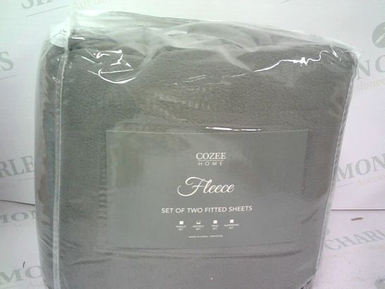 COZEE HOME FLEECE SET OF FITTED SHEETS DOUBLE