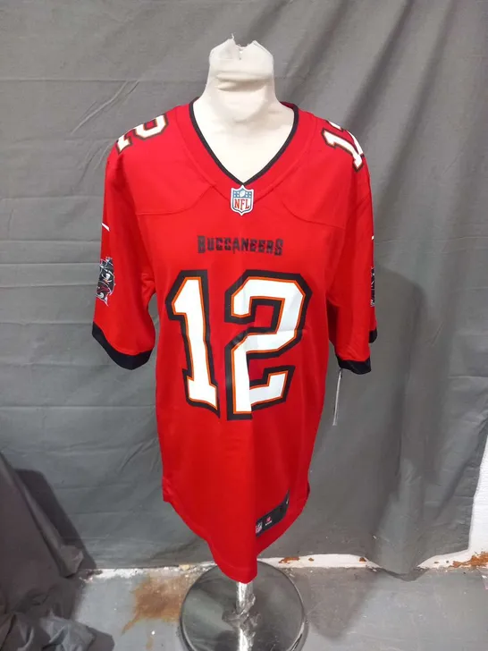 BUCCANEERS NFL NIKE ON FIELD APPAREL MENS SIZE S 'BRADY 12' ON THE BACK