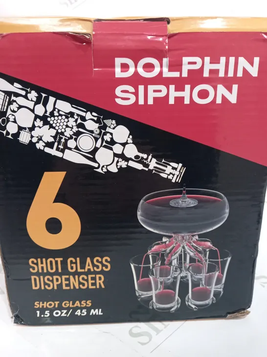 PARTY DRINK DISPENSER WITH 6 SHOT GLASSES AND HOLDER SET