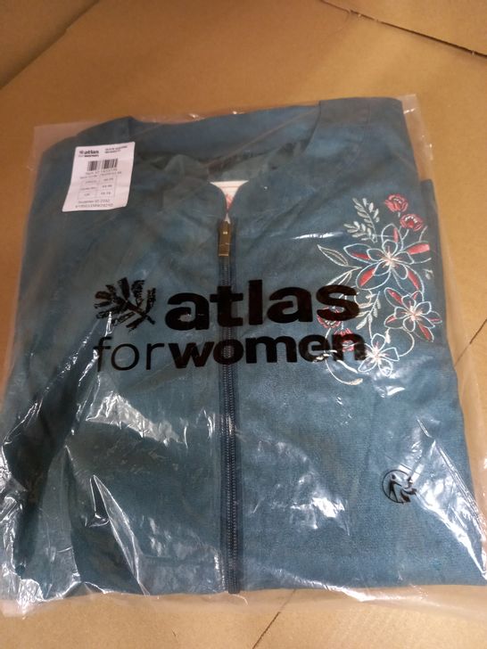 PACKAGED ATLAS FOR WOMEN GREEN ZIP THROUGH SUEDE JACKET - SIZE 16/18