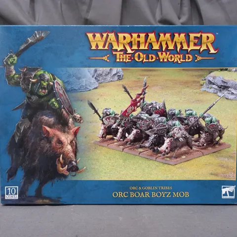 BOXED WARHAMMER THE OLD WORLD ORC & GOBLIN TRIBES ORC BOAR BOYZ MOB 10 MINIATURE SET