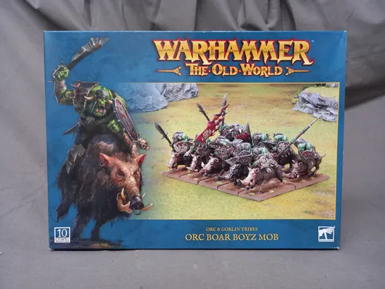 BOXED WARHAMMER THE OLD WORLD ORC & GOBLIN TRIBES ORC BOAR BOYZ MOB 10 MINIATURE SET