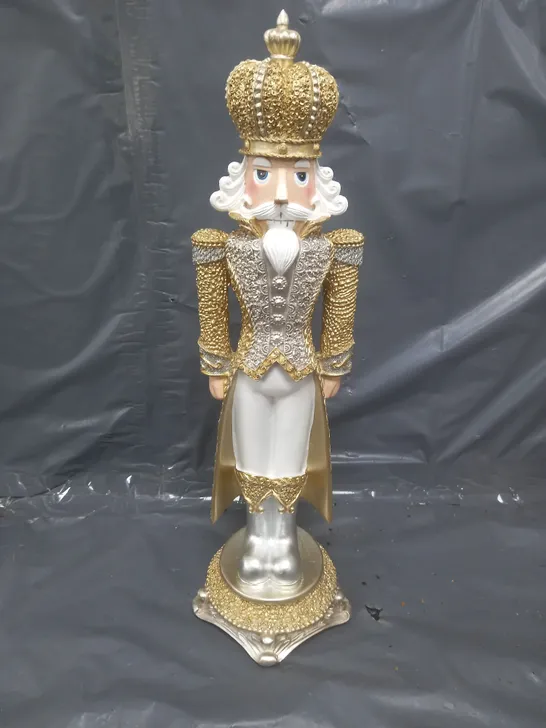 BEADED EFFECT NUTCRACKER - GOLD/SILVER COLOUR RRP £29.99