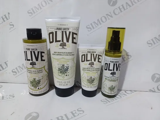 KORRES 4 PIECE PURE GREEK OLIVE COMPLETE BODYCARE COLLECTION