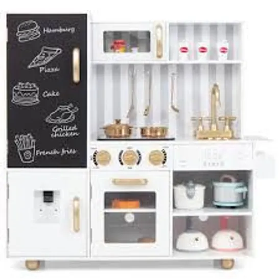 BOXED COSTWAY KIDS WHITE AND BLACK KITCHEN PLAYSET