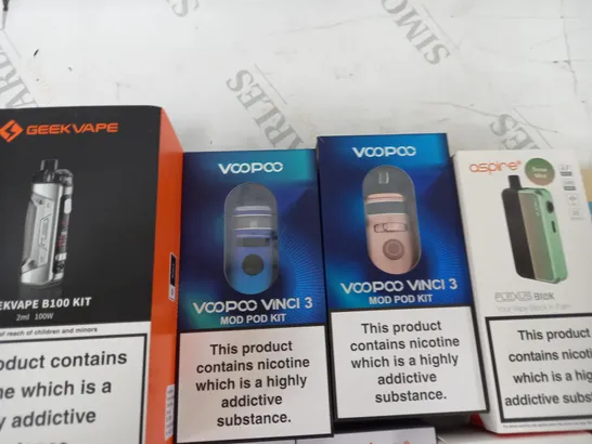 LOT OF 10 ASSORTED VAPING ITEMS TO INCLUDE GEEKVAPE AND VOOPOO