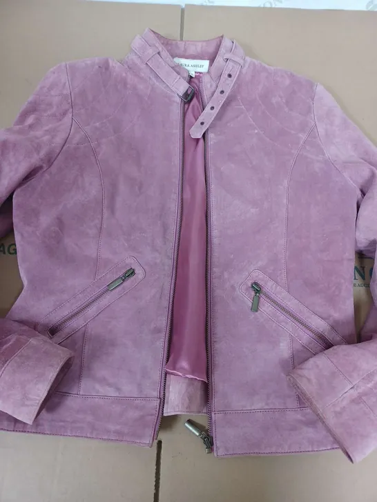 LAURA ASHLEY ZIP JACKET IN PINK - MEDIUM