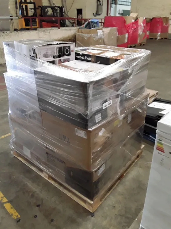 PALLET OF APPROXIMATELY 12 ASSORTED UNPROCESSED RAW RETURN MICROWAVES TO INCLUDE;