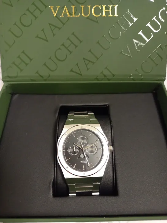 VALUCHI TRIPLE DIAL CHROMO WATCH WITH BRACELET STYLE STRAP