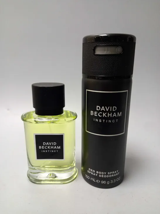 BOXED DAVID BECKHAM INSTINCT MEN'S AFTERSHAVE AND SPRAY DEODORANT GIFT SET