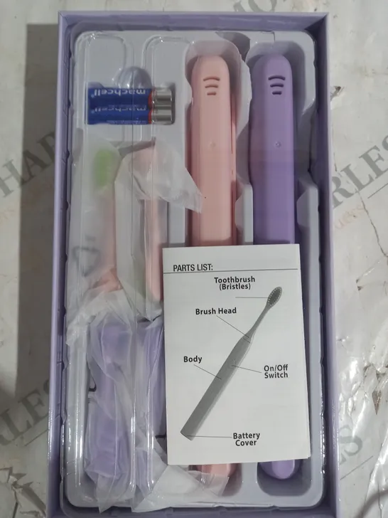 SIMPLY BEAUTY SIMPLY SMILE SONIC TOOTHBRUSH DUO WITH 4 BRUSH HEADS