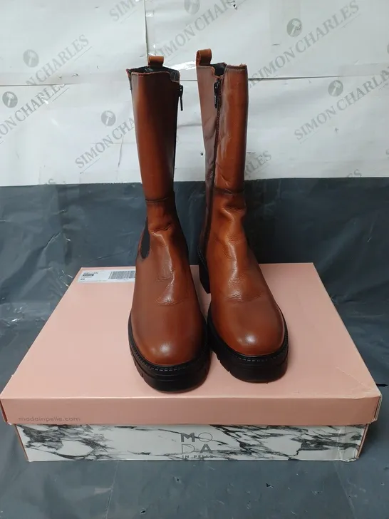 MODA IN PELLE LEATHER BOOTS ORANGE SIZE EU 40