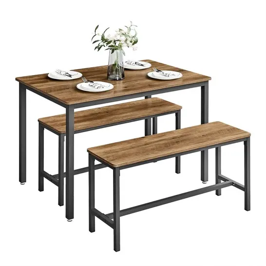 BOXED FRANKO DINING SET WITH 2 BENCHES 