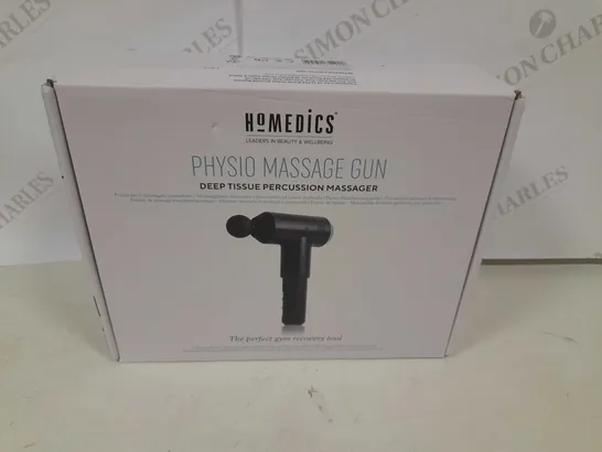 BOXED HOMEDICS PHYSIO MASSAGE GUN DEEP TISSUE PERCUSSION MASSAGER