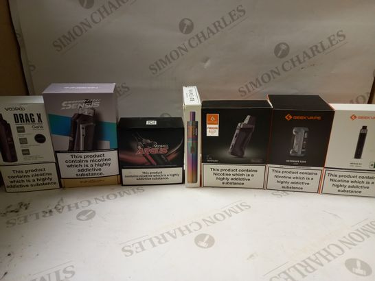 LOT OF APPROX 20 E-CIGARETTES TO INCLUDE GEEKVAPE WENAX K1, VOOPOO ARGUS, INNOKIN SENSIS, ETC
