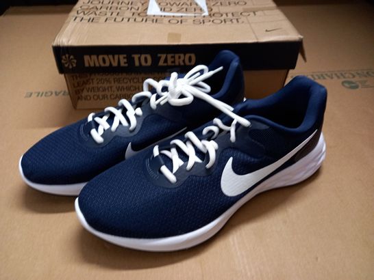 PAIR OF NIKE REVOLUTION NAVY/WHITE TRAINERS - 9/44
