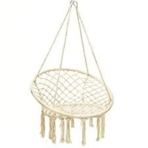 BOXED HAMMOCK SWING CHAIR WITH METAL RINGS (STAND NOT INCLUDED) - NATURAL