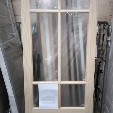 2 VERTICAL PANEL 6 LITE LOW RAIL CLEAR PINE GLAZED INTERNAL DOOR 1981×762MM