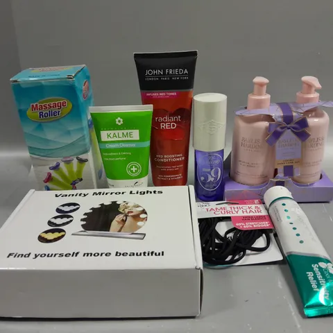 APPROXIMATELY 15 ASSORTED COSMETICS AND BEAUTY ITEMS TO INCLUDE JOHN FRIEDA, BAYLIS AND HARDING AND KALME 