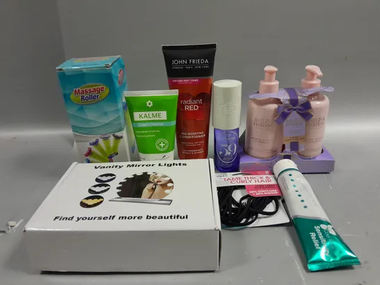 APPROXIMATELY 15 ASSORTED COSMETICS AND BEAUTY ITEMS TO INCLUDE JOHN FRIEDA, BAYLIS AND HARDING AND KALME 