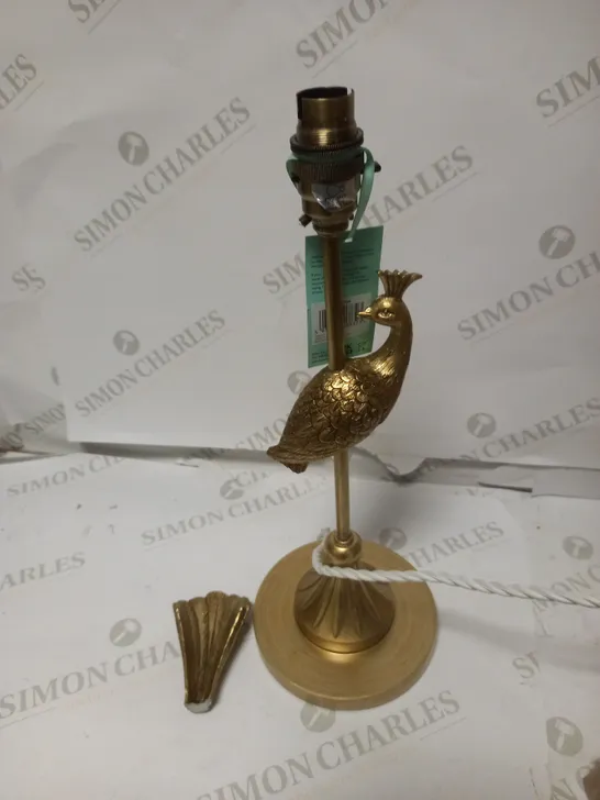 JOHN LEWIS + MATTHEW WILLIAMSON PEACOCK LAMP BASE, GOLD, H38CM