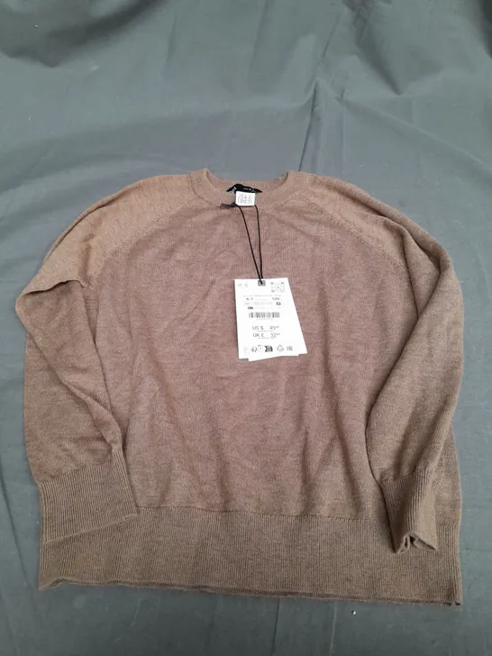 ZARA TRUE NEUTRALS BROWN JUMPER - SIZE 6-7 KIDS