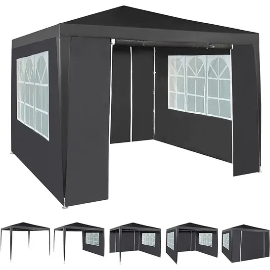 BOXED - MIFFLINTOWN 3X3M STEEL GAZEBO - GREY (1 BOX)