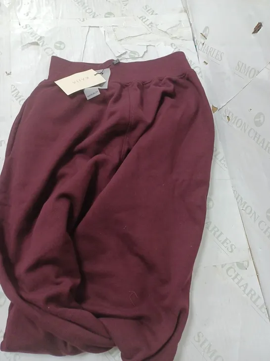 KAIIA WIDE LEG SWEATPANTS IN BURGUNDY - 8