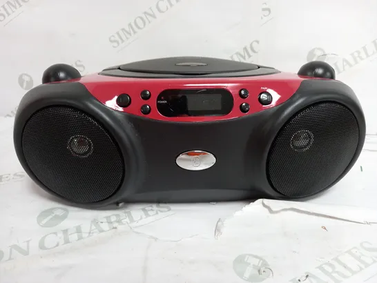 ONN PLA20AA002A RED PORTABLE BLUETOOTH CD BOOMBOX