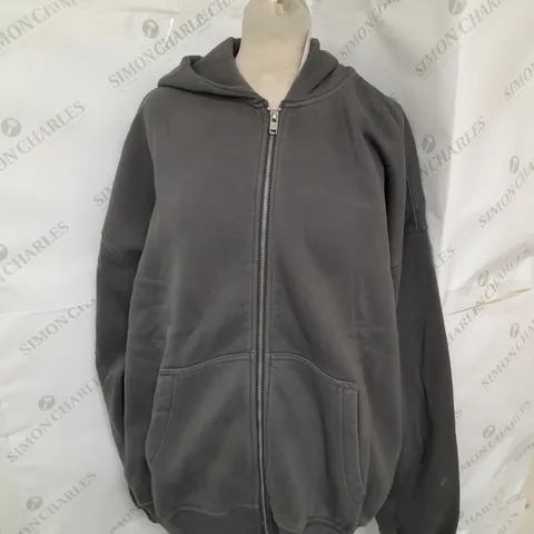 ABERCROMBIE & FITCH ZIP UP HOODIE IN DARK GREY SIZE M